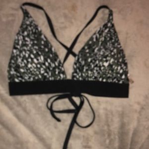 Black bikini top with black and whit designs   Great condition barely worn